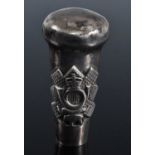 A late Victorian silver swagger stick tip, with crest for the Highland Light Infantry, maker Charles