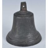 A WW I period bronze scramble bell, of typical form stamped to the top edge W.H and numbered 13 to