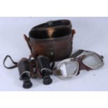 A pair of German binoculars, marked C.P. Goerz Berlin Trieder Binocle D.R.G.M., in leather case,