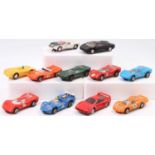 11 various unboxed Scalextric slot cars mainly comprising Le Mans racing cars including, Porsche,