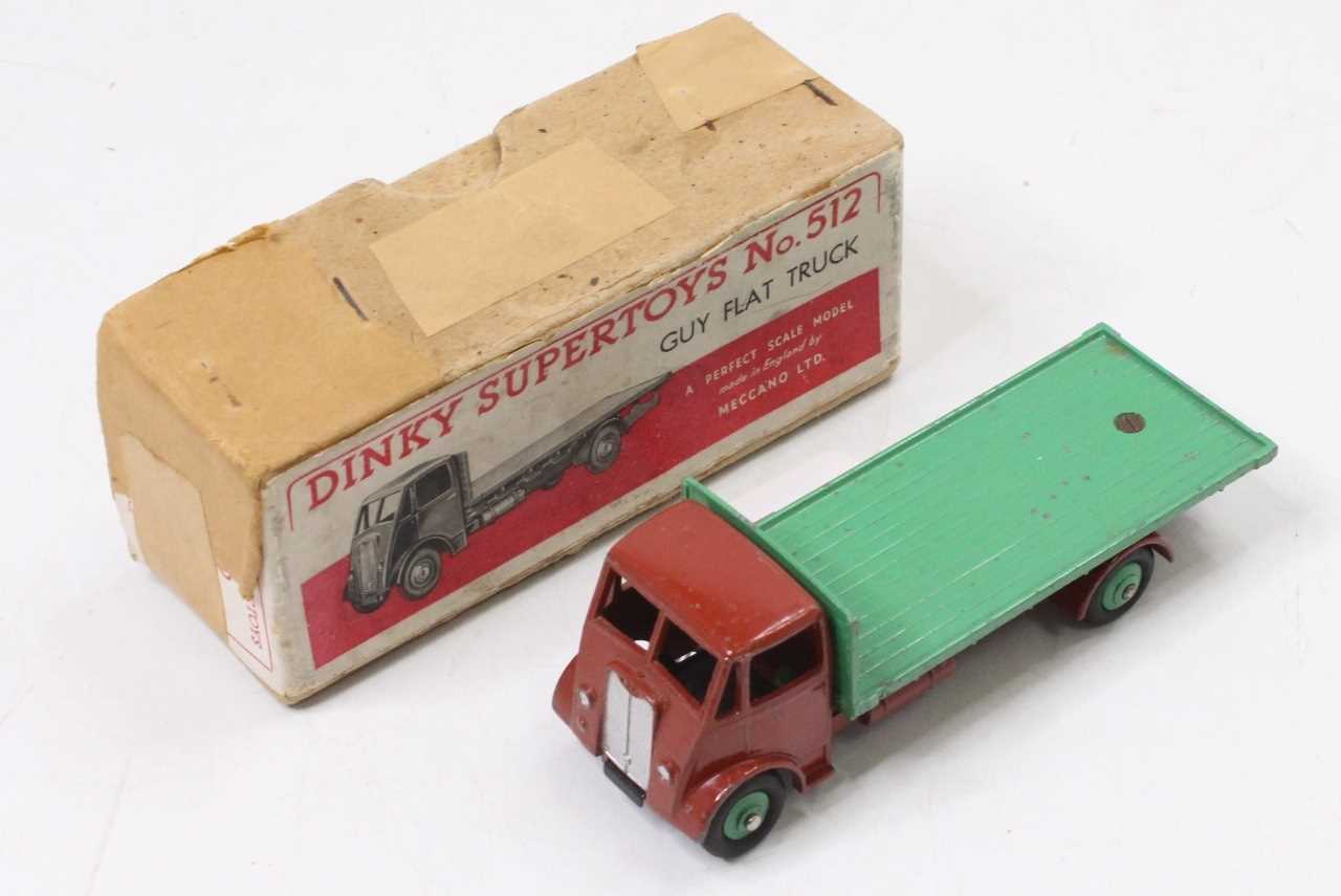 Dinky Toys, 512, Guy Flat Truck, rare example with brown cab and chassis, green hubs and back,