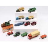 One tray containing 13 Dinky Toys in play worn condition to include, No. 917 Guy Van "Spratts",