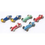 Dinky Toys racing car group of 6 to include, 2x No. 23H/234 Ferrari, No. 23F Alfa-Romeo, No. 230