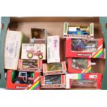 12 various boxed Britains farming and agricultural diecast and lead vehicles/accessories, all