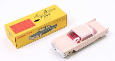French Dinky Toys No. 550 Chrysler Saratoga comprising pink and white body with red interior and