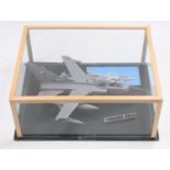 1/48th scale plastic kit built model of a Tornado GR4A Aircraft housed in a wooden and glazed