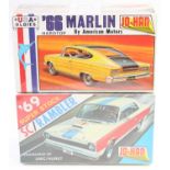 Jo-Han 1.25 kits, C3666 1966 Rambler Marlin & GC2500 1969 American S/C Rambler 2dr 390, early 1970’s