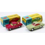 Corgi Toys, 2 boxed examples comprising No. 222 Renault Fluoride, light olive body with red interior