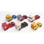 Six various white metal and resin hand built tractor unit road transport models, all decorated in