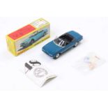 French Dinky 1423 Peugeot 504 Cabriolet, dark blue body, black interior, original & undamaged