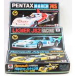 Nitto 1.28 scale plastic kits group, 614 Ligier Maserati JS 2 ' Gitanes' #6 Pescarolo, No.19 March