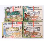 Airfix HO/OO scale boxed figure group of 4 examples - 2x Farm Stock, Zoo Animals and Robin Hood