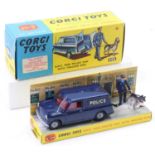 Corgi Toys No. 448 BMC Mini Police Van gift set, comprising of a Minivan, with policeman and dog