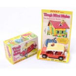 Dinky Toys No. 350 Tinys Minimoke comprising orange body with white and yellow canopy and giraffe