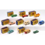 Matchbox Lesney boxed group of 8 to include No. 21 Bedford Coach, No. 25 Bedford "Dunlop" Van, No.