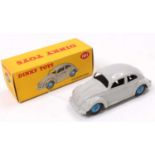 Dinky Toys No.181 VW saloon comprising of grey body with blue hubs, in the original picture box with