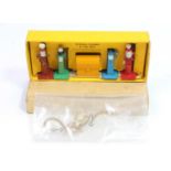 Dinky Toys No. 49 Petrol Pumps and Oil Bin containing 5 pieces, petrol pumps come with white hoses