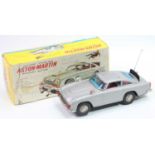 ASC of Japan "James Bond 007" Tinplate Aston Martin DB5 in silver with chrome trim and James Bond