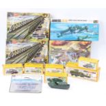 An Airfix and Revell boxed as issued military plastic kit and vehicle group, all in original