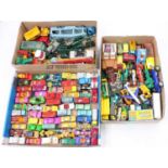 3 trays containing a quantity of mostly Matchbox Lesney 1-75's and King Size vehicles in play worn