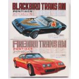 Fujimi 1.24 scale plastic kits, SM.29 1978 Pontiac Trans Am 6.6 Ltr T-Top & SM.30 1978 Pontiac Trans