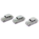 Dinky Toys No. 40D/152 Austin Devon group of 3 models - all in drab green with ridged hubs and