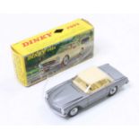 French Dinky Toys, 516 Mercedes Benz 230SL, metallic silver body with cream roof, concave hubs, in