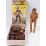 Marx Toys, Cheif Cherokee The Action Indian, housed in the original card box, with various