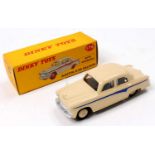Dinky Toys, 176 Austin A105 saloon, cream body, violet blue panel line with cream hubs, in