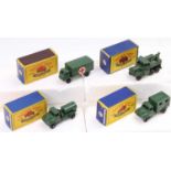 Matchbox Lesney boxed military group of 4 to include No. 63 Army Service Ambulance, No. 64