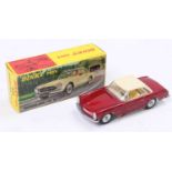 French Dinky Toys, 516 Mercedes Benz 230SL, metallic red body with cream roof, concave hubs, in