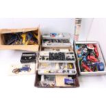 One box containing a large quantity of Scalextric slot car spares and spare parts including body