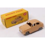 Dinky Toys No. 160 Austin A30 saloon, comprising tan body with grey plastic wheels housed in the