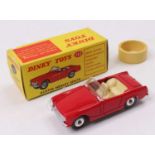 Dinky Toys No. 112 Austin Healey Sprite saloon comprising red body with cream interior and spun hubs