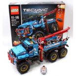 Lego Technic No. 42070 6X6 All Terrain Tow Truck - a built example sold with the original box and