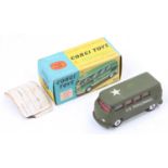 Corgi Toys No. 356 US army personnel carrier, military green body with red interior, with driver