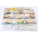 One tray containing 12 Airfix hang packs to include, The Golden Hind, Cutty Sark, The Revenge and
