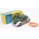 Corgi Toys No. 492 Volkswagen European police car comprising of a dark green and white body with