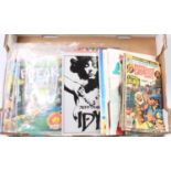 Five boxes containing a large quantity of mixed Fantasy Comic books, graphic novels, and