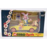 Corgi Toys No. 807 The Magic Roundabout Dougal's Car comprising of a yellow body with a grey base,