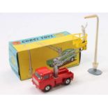 Corgi Toys Gift Set 14 Hydraulic Tower Wagon with lamp standard, red 409 Jeep, yellow cradle, lamp