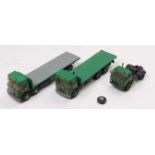 An EM Rogers white metal and resin three piece heavy haulage and road transport group, possibly by