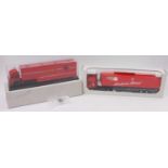 2 boxed Formula 1 Ferrari liveried trucks to include, an Eligor France 1/43rd Iveco Turbostar, and