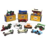 A collection of Matchbox Lesney Models of Yesteryear with 3 boxed examples - Y1 Allchin Traction