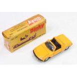 Dinky Toys No. 208 Porsche 914 in yellow with a black interior and cast hubs - a near mint model