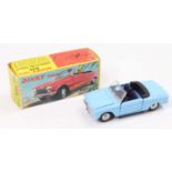 French Dinky Toys No.511 Peugeot 204 Cabriolet, light blue body, dark blue interior and tonneau,