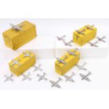 Dinky Toys fighter plane original trade boxes group of 4 to include, No. 70E / 732 "Meteor" Twin Jet