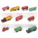 A small collection of Dinky Toys pre-war models to include, No. 27 Tramcar, No. 33 Series Mechanical