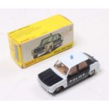 Dinky Toys Spanish issue No. 1450 Simca 1100 police car comprising of black & white body with spun