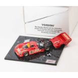 An Illustra Ref. FG-02 1/43 scale white metal factory built model of a Porsche 962C Takefuji 1990